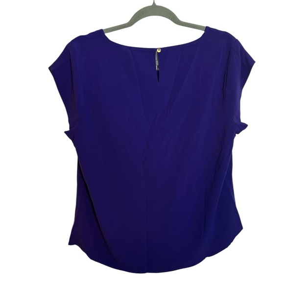 Chico’s Purple Blue Short Sleeve Popover Blouse - Picture 2 of 5